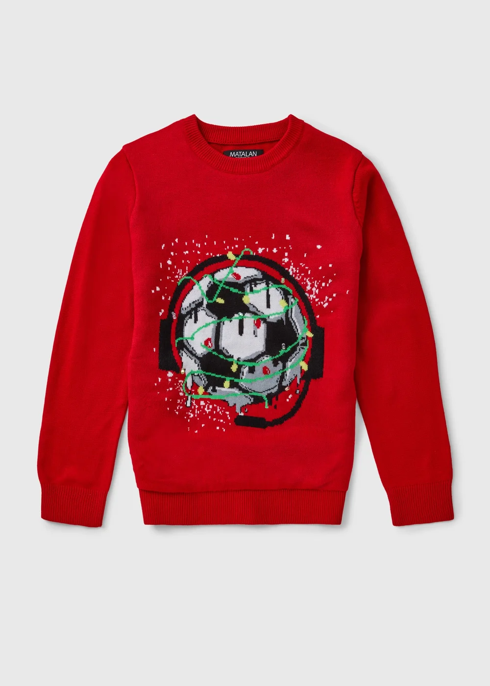 Boys Red Light-Up Christmas Jumper - 7 Yrs Image 1