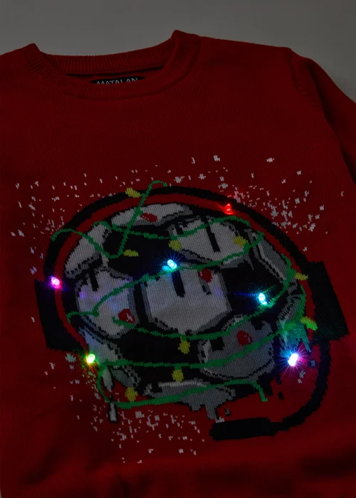 Boys Red Light-Up Christmas Jumper - 7 Yrs Image 2