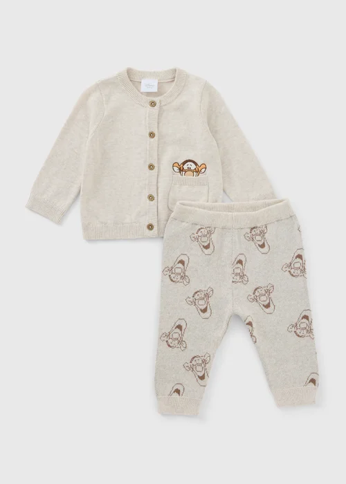 Baby Grey Tigger Knitted Top & Bottoms Set (Newborn-18 Months) - Up to 1 Month Image 1