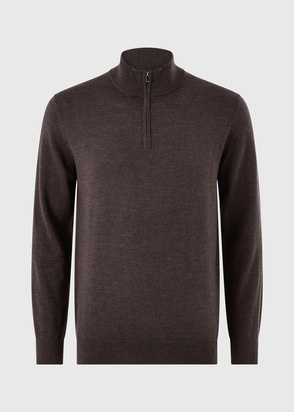 Brown Quarter Zip Jumper - S Image 5