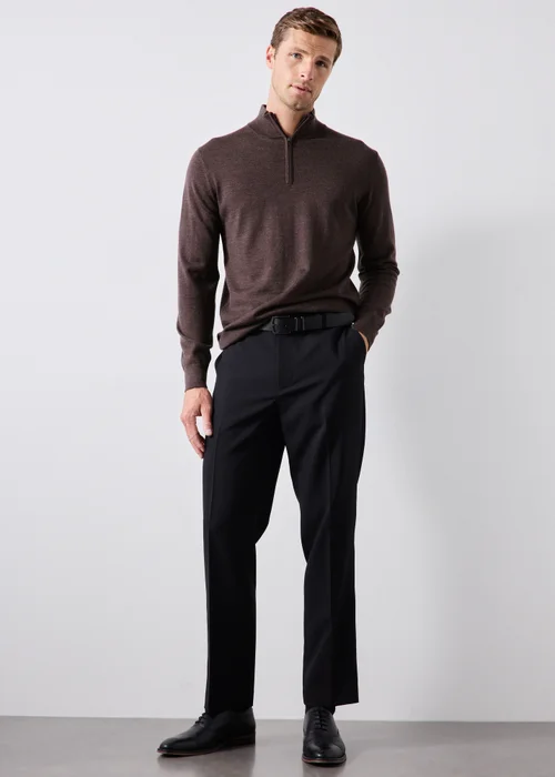 Brown Quarter Zip Jumper - S Image 4