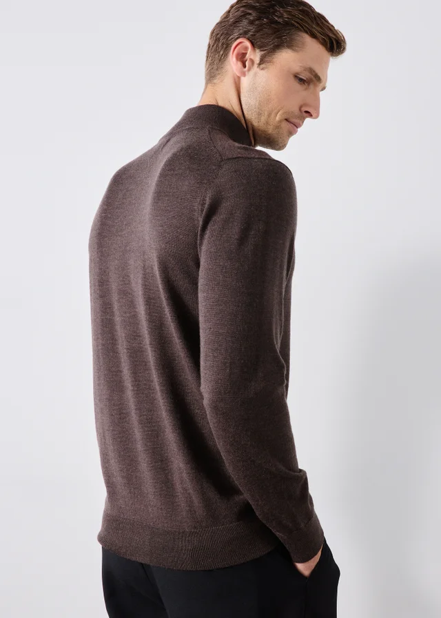 Brown Quarter Zip Jumper