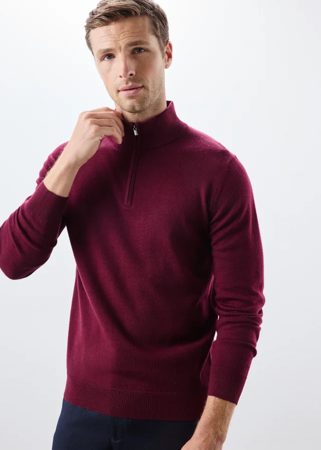 Burgundy Quarter Jumper