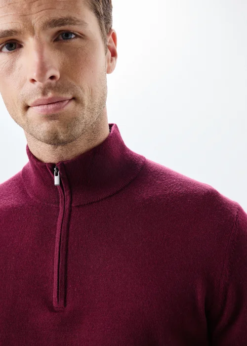 Burgundy Quarter Jumper - S Image 3