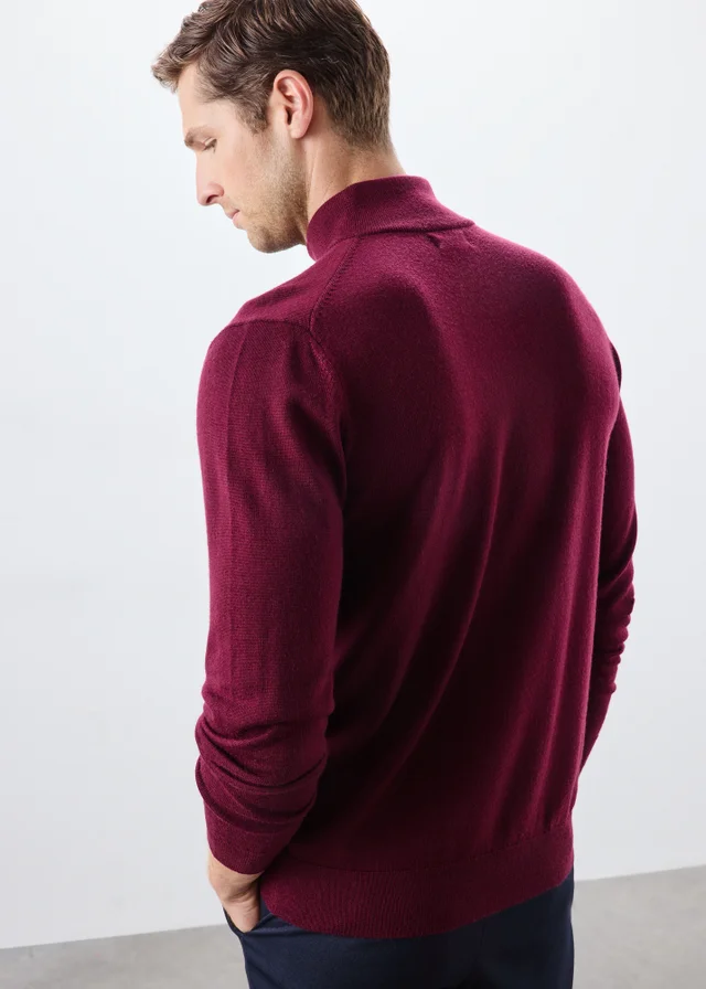 Burgundy Quarter Jumper