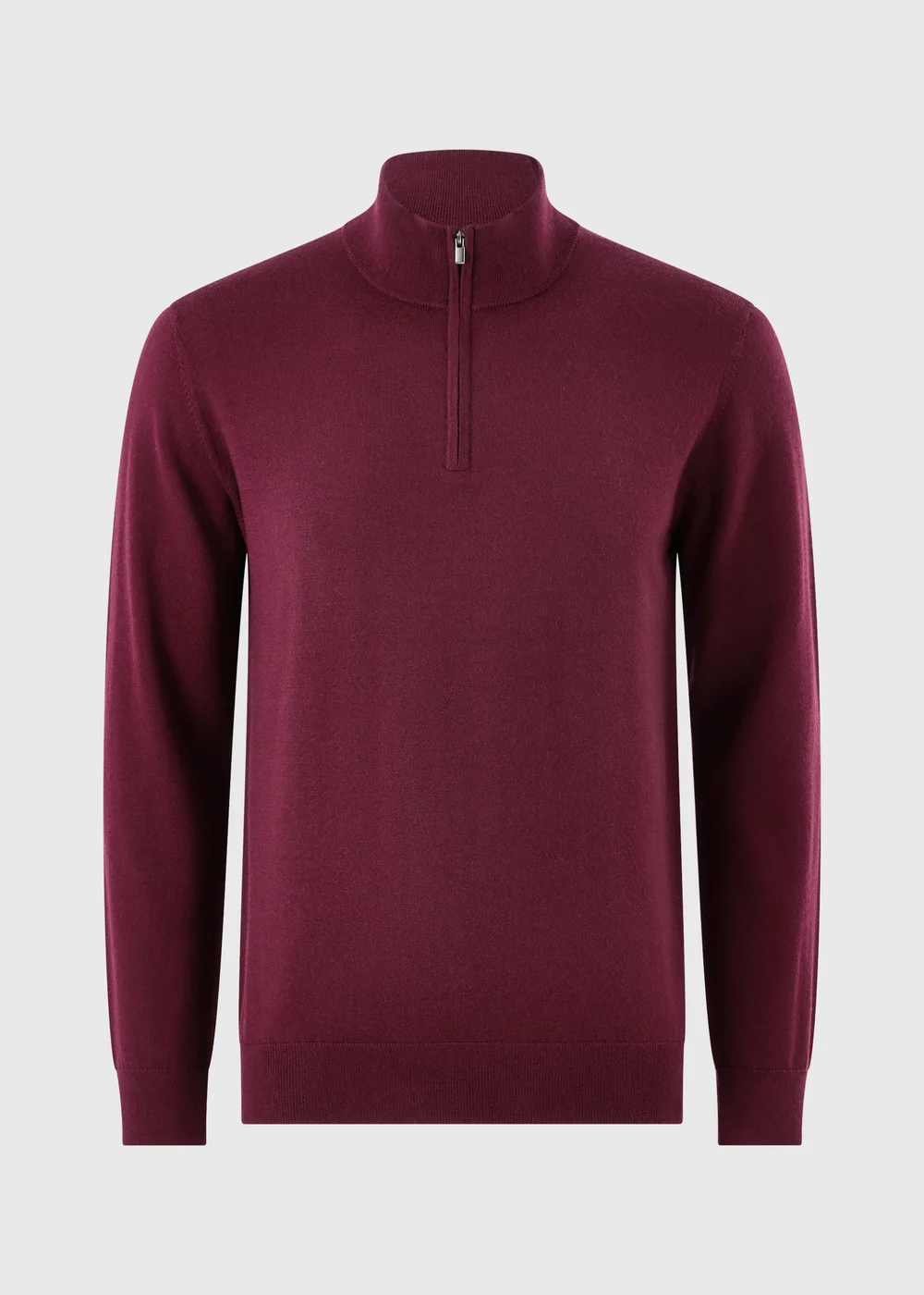Burgundy Quarter Jumper - S Image 5