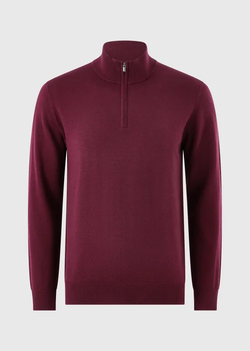 Burgundy Quarter Jumper - S Image 5