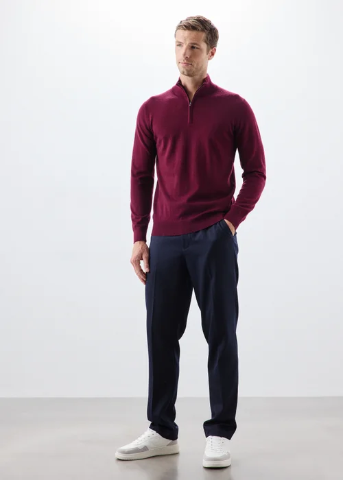 Burgundy Quarter Jumper - S Image 4