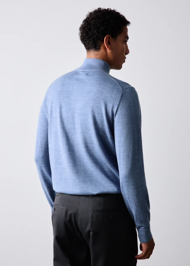 Blue Quarter Zip Jumper