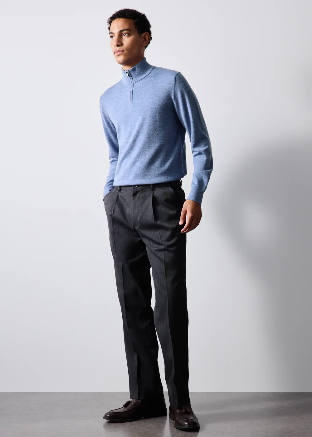 Blue Quarter Zip Jumper - S Image 4