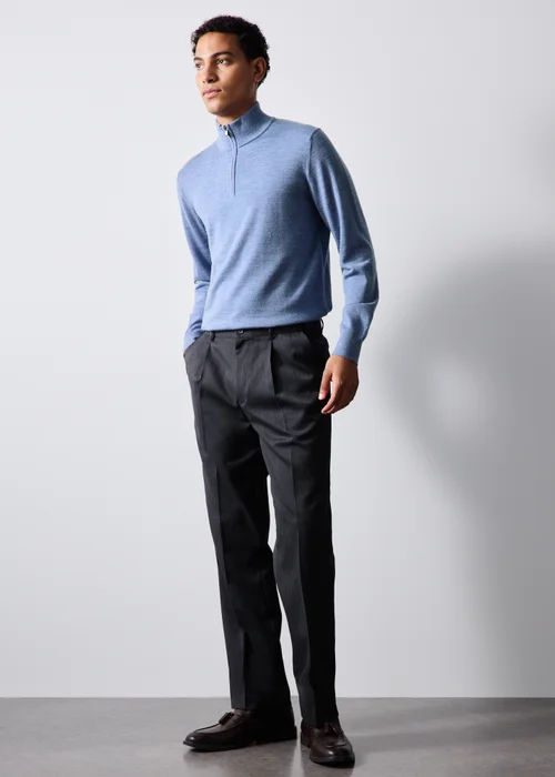 Blue Quarter Zip Jumper - S Image 4