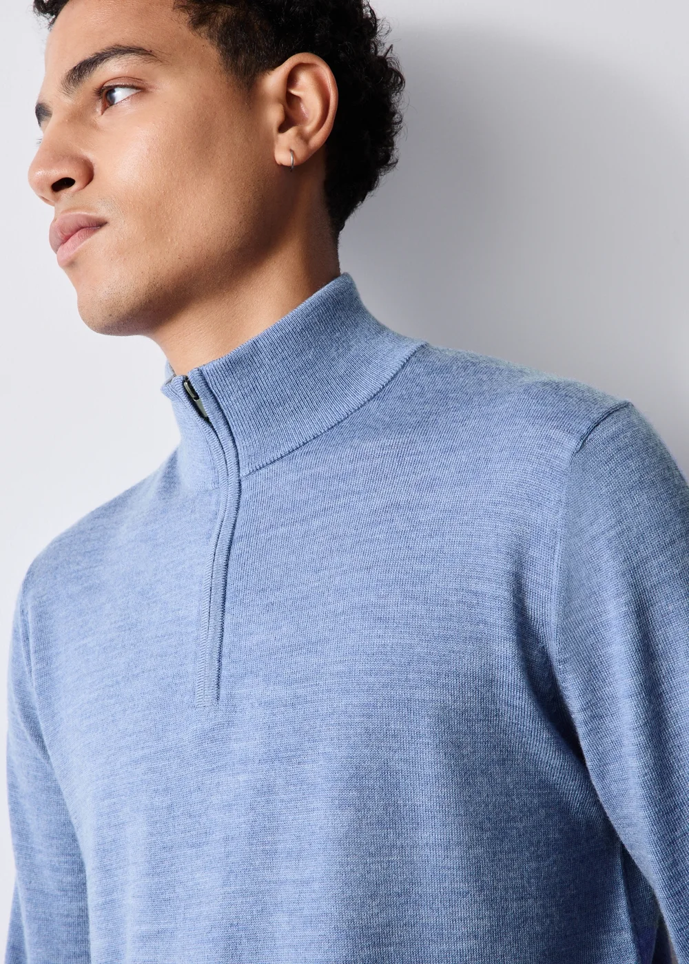 Blue Quarter Zip Jumper - S Image 3
