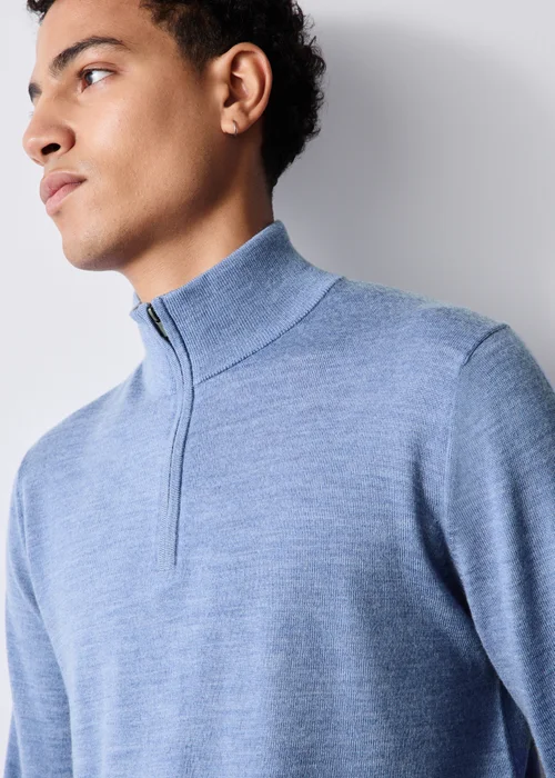 Blue Quarter Zip Jumper - S Image 3