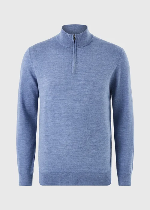 Blue Quarter Zip Jumper - S Image 5