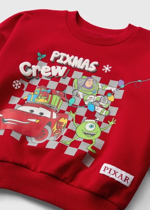 Pixar Boys Red Piximas Christmas Sweatshirt (1-7yrs) - 1-1.5 Yrs Image 2