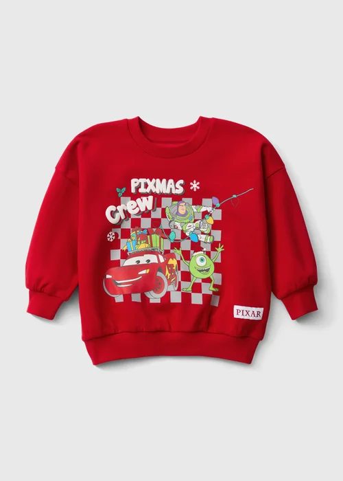 Pixar Boys Red Piximas Christmas Sweatshirt (1-7yrs) - 1-1.5 Yrs Image 1