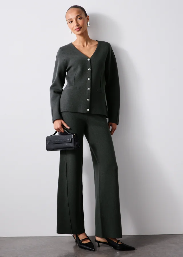 Charcoal Button Long Sleeve Co Ord Top