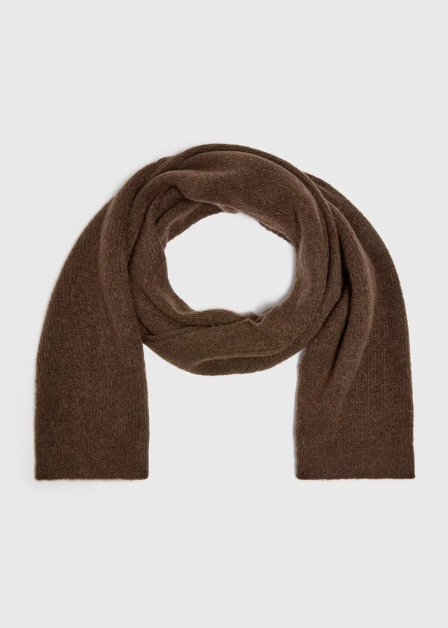 Brown Ribbed Scarf