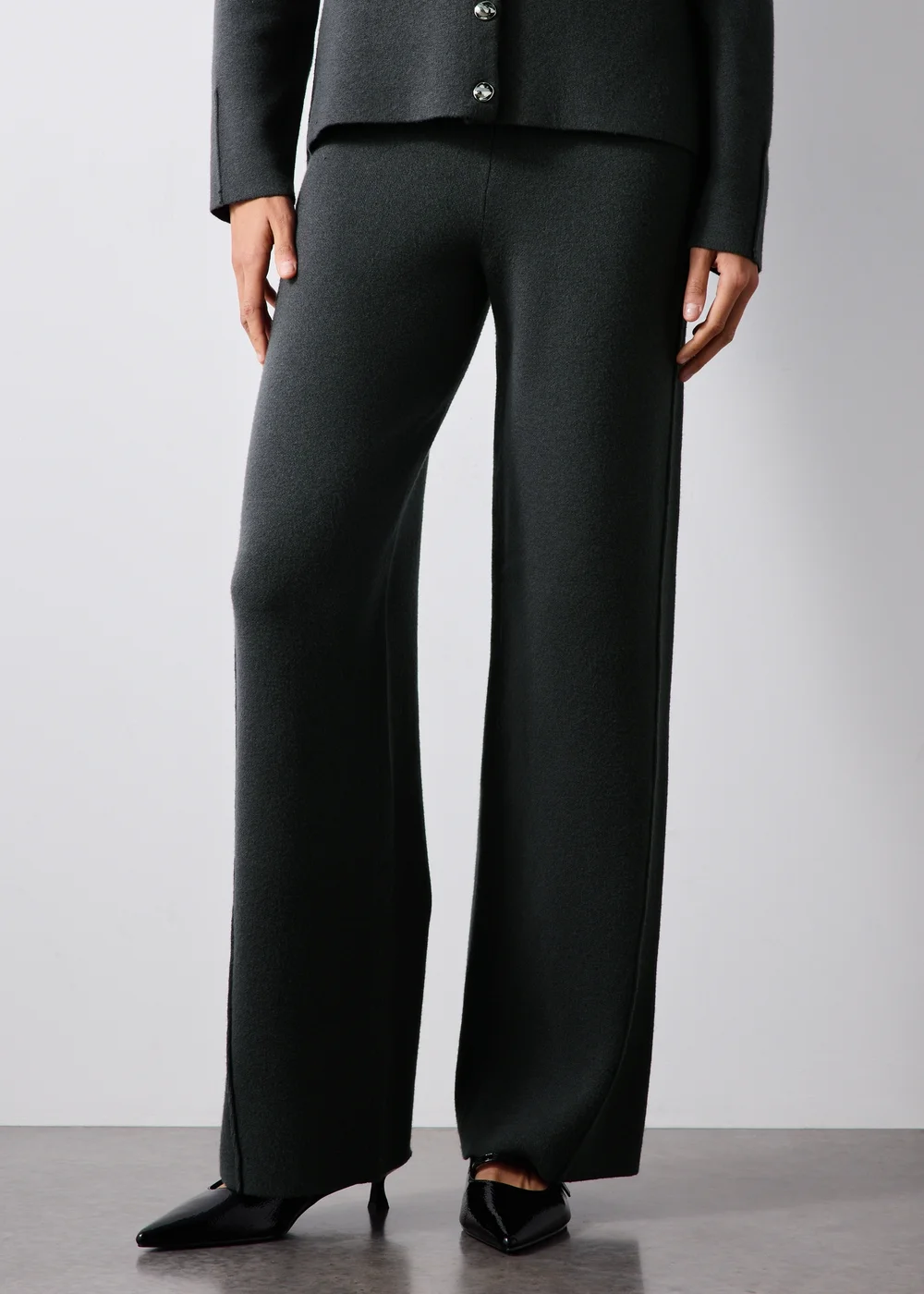 Charcoal Wide Leg Co Ord Trouser - 8 Image 2