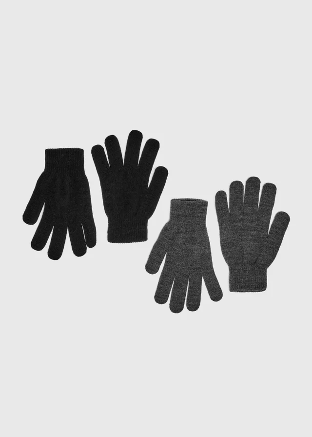 2 Pack Grey & Black Gloves