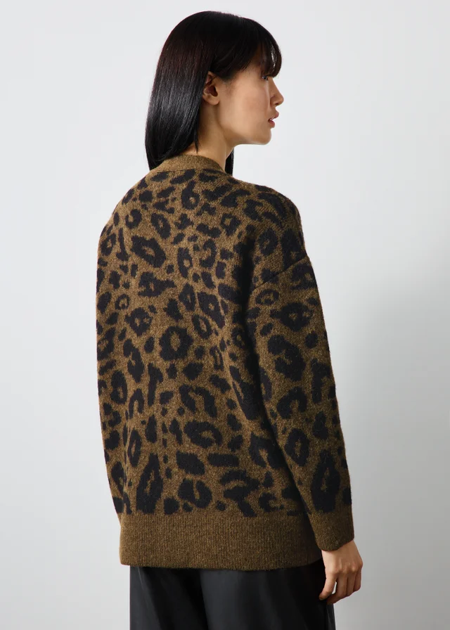 Leopard Knitted Cardigan