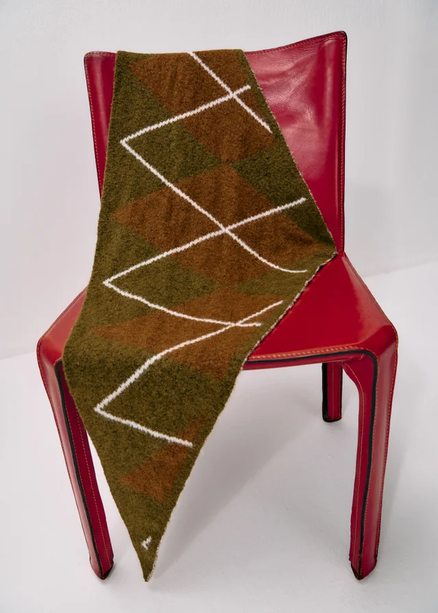 Green Argyle Triangle Scarf