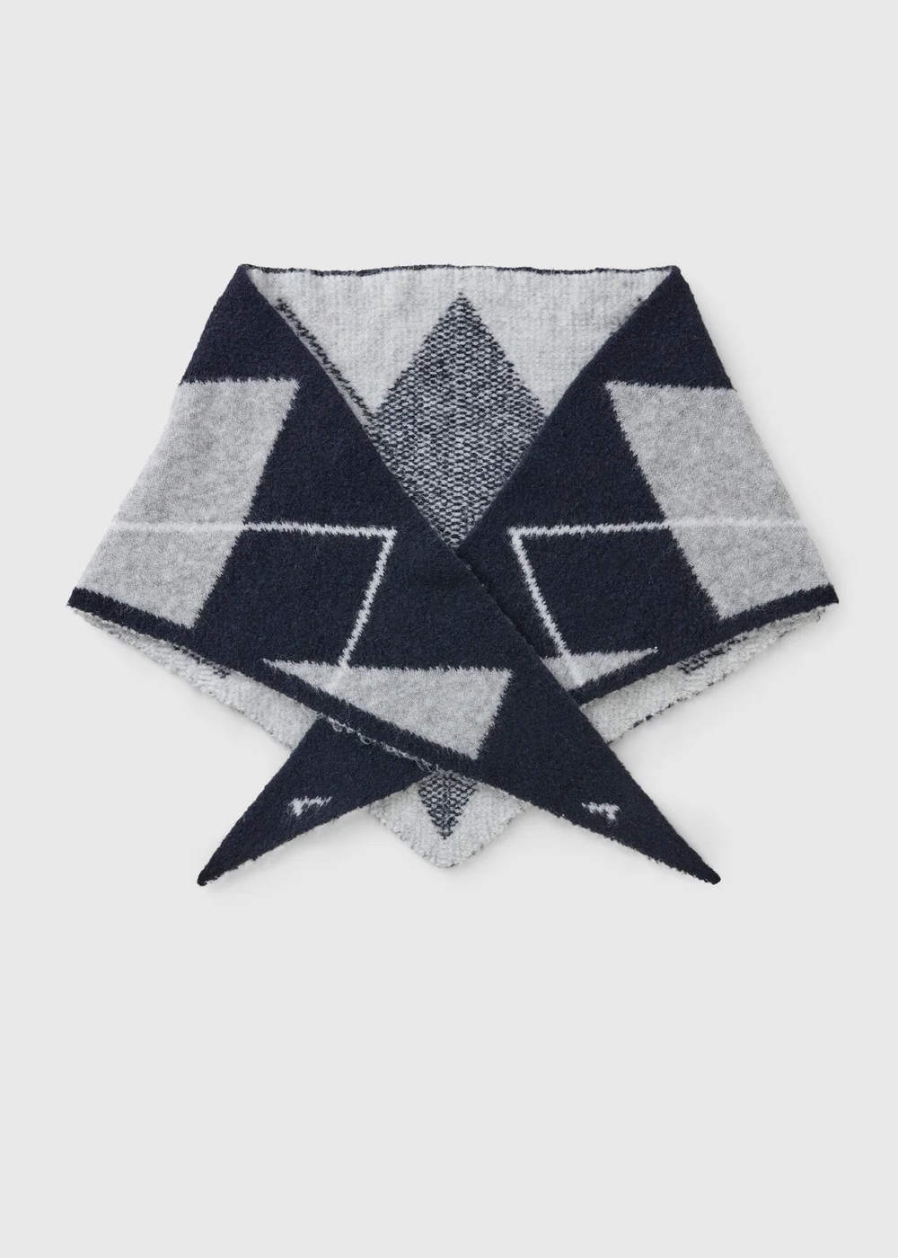 Navy Argyle Triangle Scarf - One Size Image 1