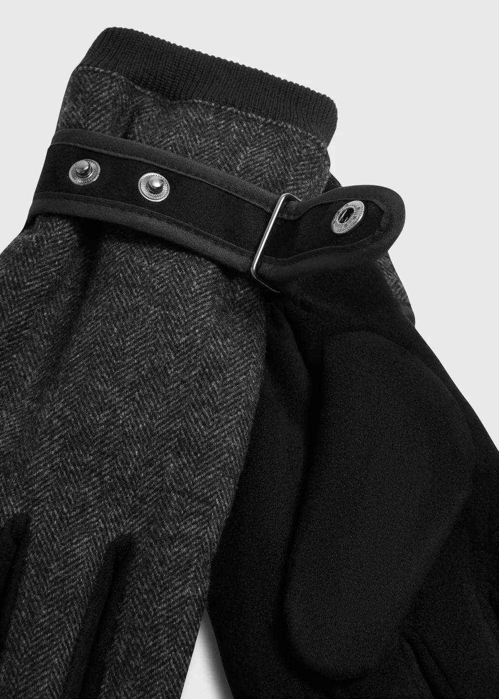 Grey Herringbone Smart Gloves - S/M Image 2