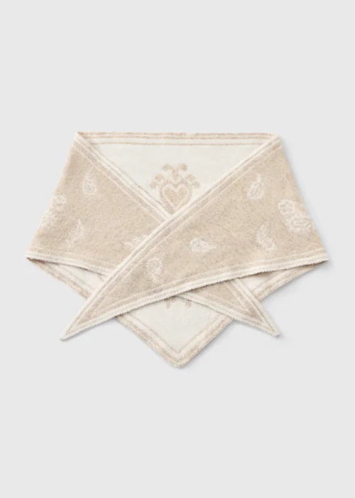 Cream Paisley Triangle Scarf - One Size Image 2