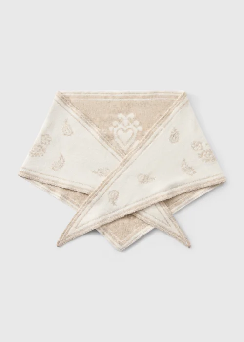 Cream Paisley Triangle Scarf - One Size Image 1
