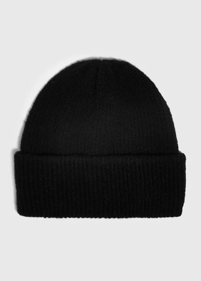 Black Dry Ribbed Beanie
