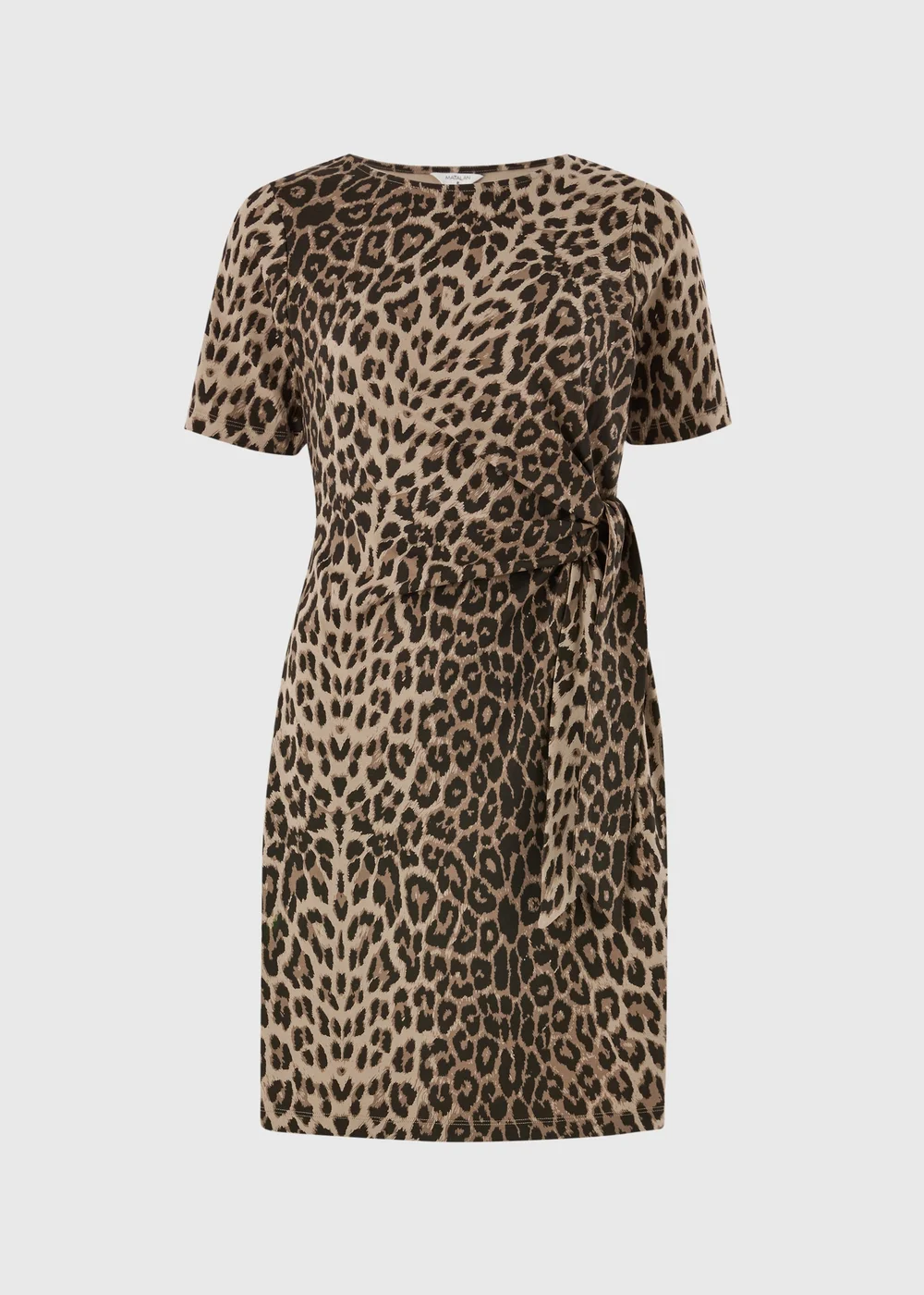 Brown Leopard Print Tie Waist Mini Dress - 8 Image 4