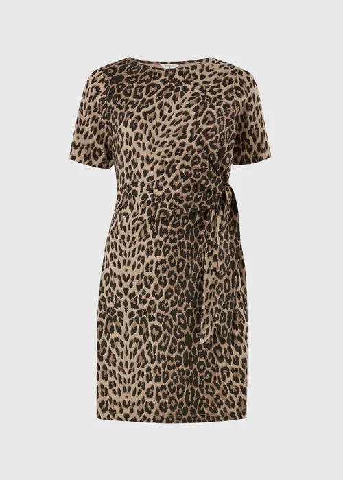 Brown Leopard Print Tie Waist Mini Dress - 8 Image 4