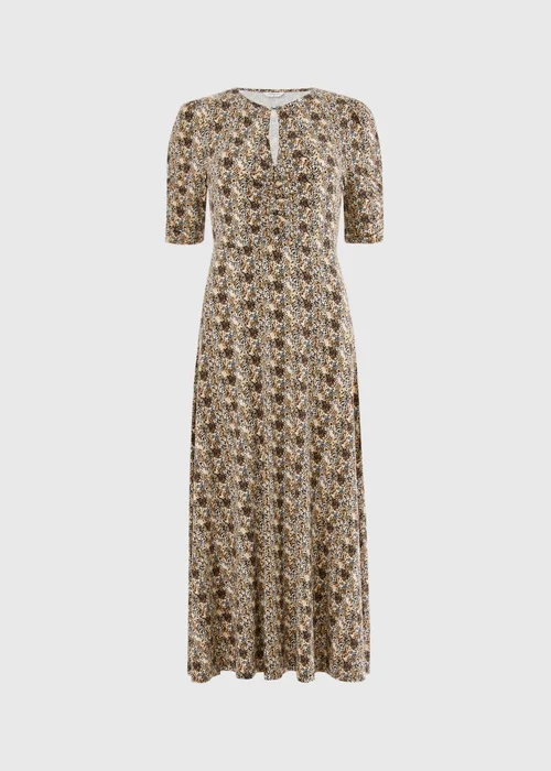 Brown Animal Print Twist Front Midaxi Dress - 8 Image 3