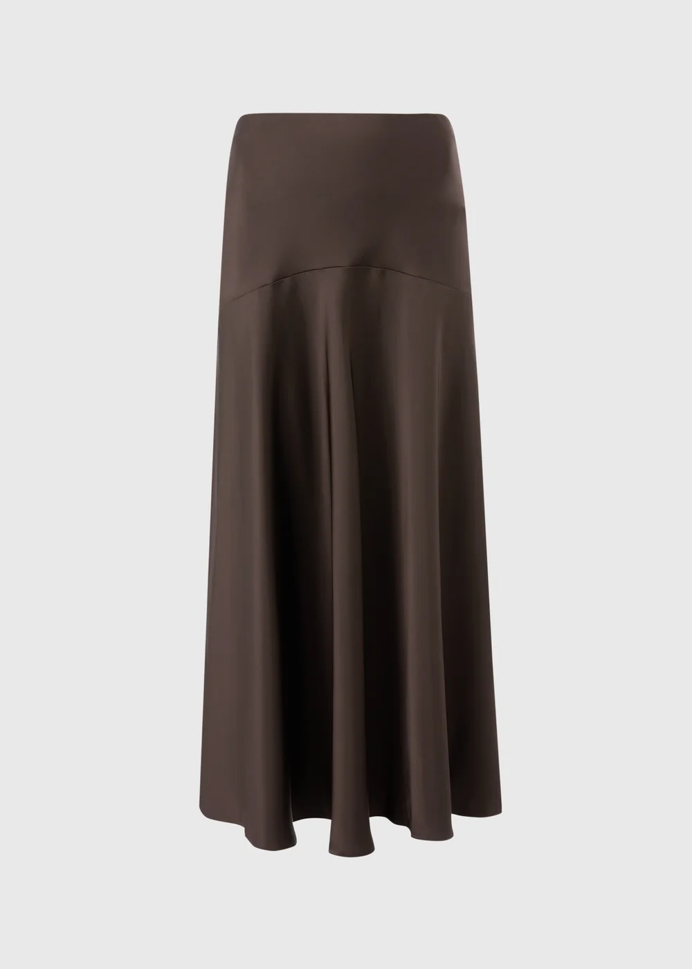 Chocolate Satin Midaxi Co Ord Skirt - 8 Image 1