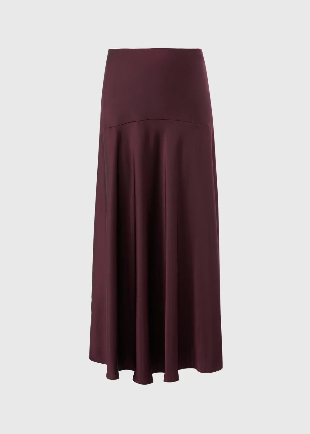 Wine Satin Seam Midaxi Skirt - 8 Image 4