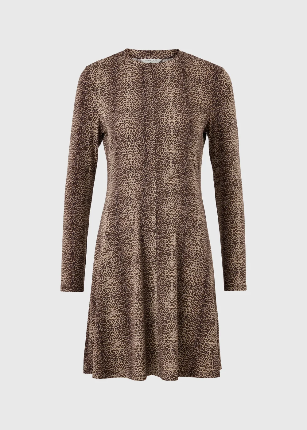 Brown Animal Print Ribbed Mini Dress - 8 Image 5