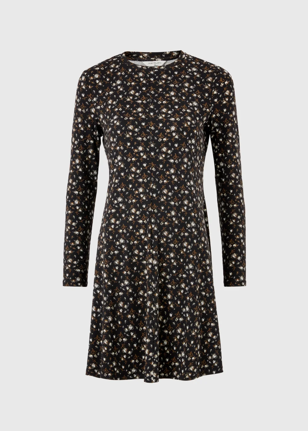 Brown Ditsy Print Mini Dress - 8 Image 1