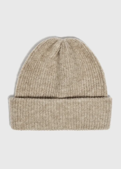 Oatmeal Dry Ribbed Beanie - One Size Image 1