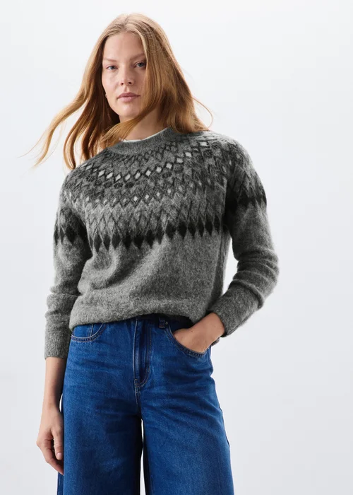 Grey Fairisle Christmas Jumper - XS Image 1