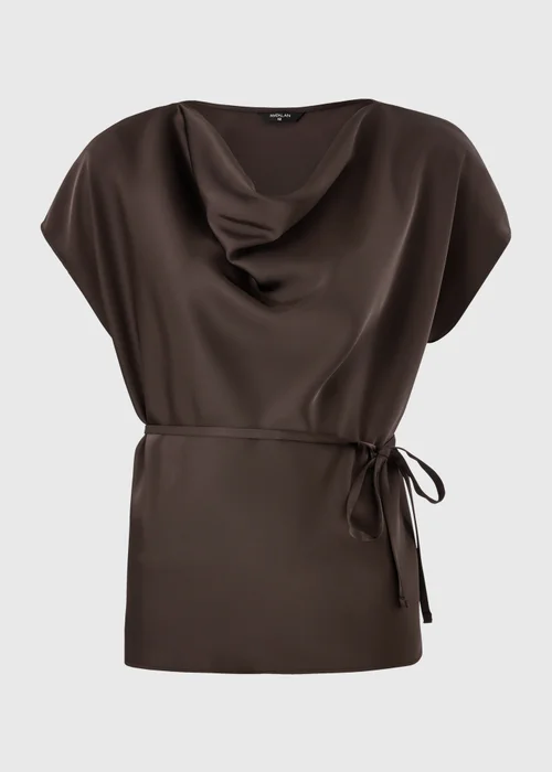 Brown Satin Drape Co Ord Top - 8 Image 2