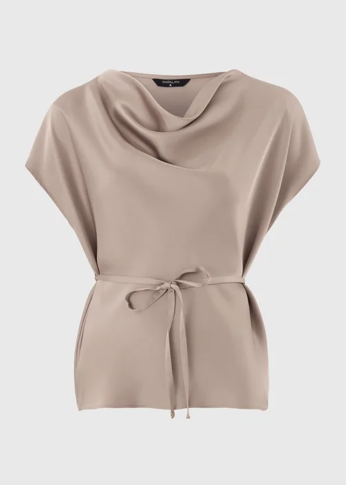 Mocha Satin Drape Co-Ord Top - 8 Image 4