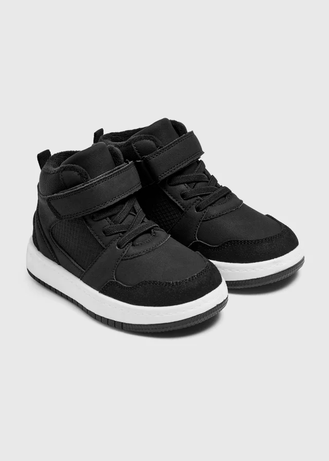 Boys Black Velcro High Top Trainers (Younger 4-9)