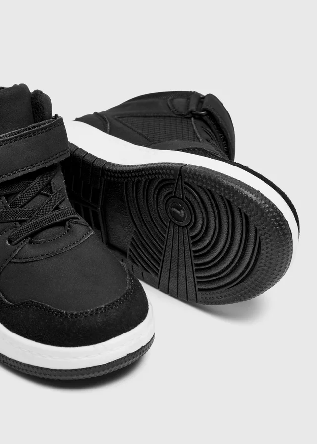 Boys Black Velcro High Top Trainers (Younger 4-9)