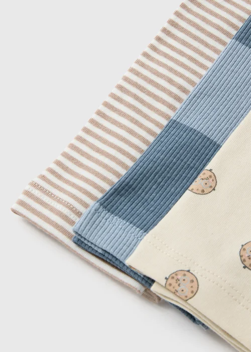 3 Pack Baby Brown Cookie Print Leggings (0-23mths) - Up to 1 Month Image 2