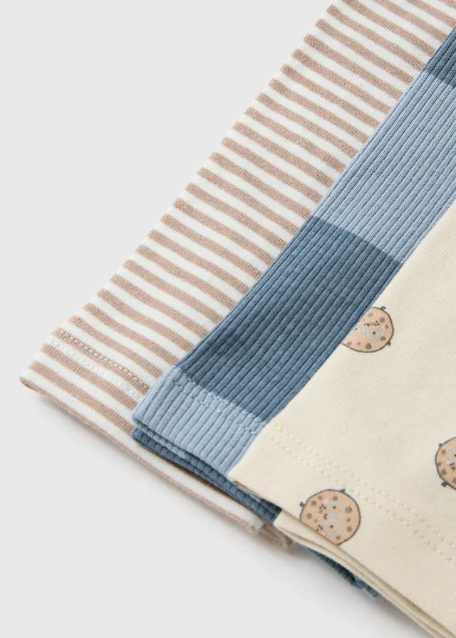 3 Pack Baby Brown Cookie Print Leggings (0-23mths)