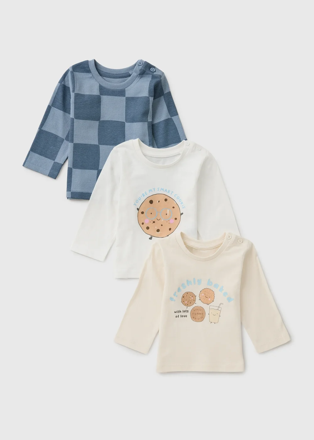 3 Pack Baby Brown Cookie T-Shirts (Newborn-23 Months) - Up to 1 Month Image 1