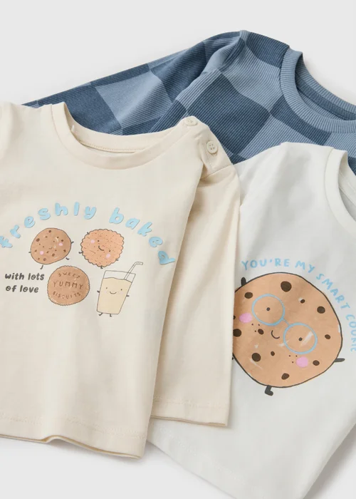 3 Pack Baby Brown Cookie T-Shirts (Newborn-23 Months) - Up to 1 Month Image 2