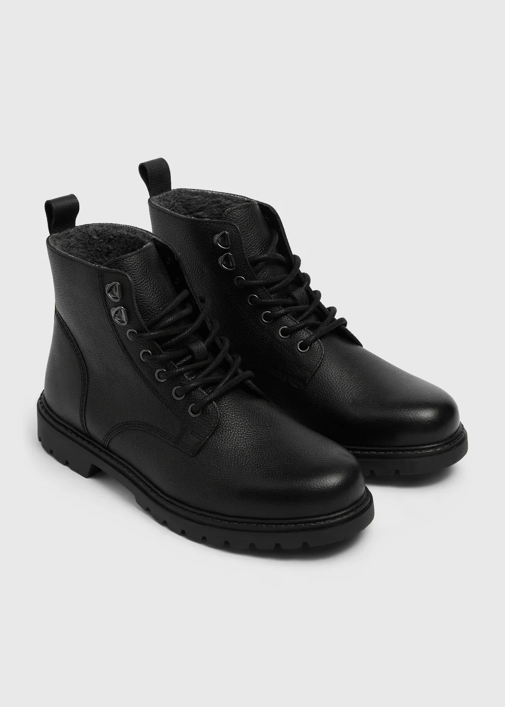 Black Fur Lined Boots - 6 Image 1