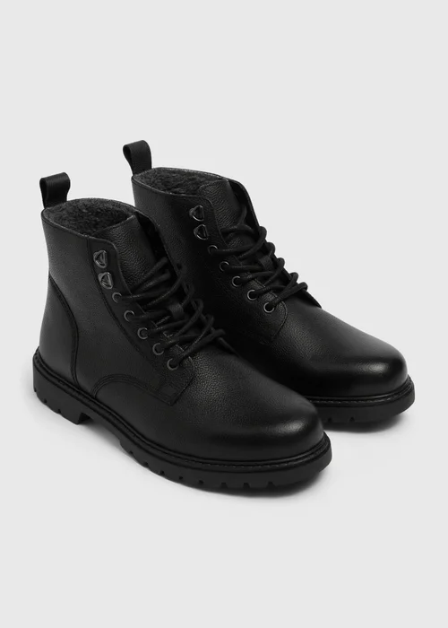 Black Fur Lined Boots - 6 Image 1